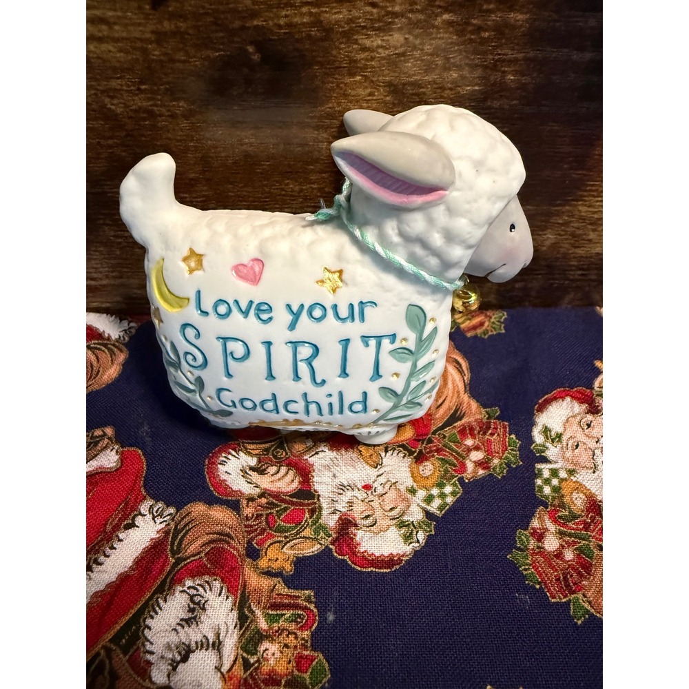 Hallmark Keepsake 2019 Love Your Spirit Godchild Sheep Porcelain Ornament Boxed